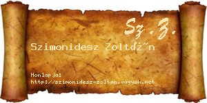 Szimonidesz Zoltán névjegykártya