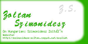 zoltan szimonidesz business card